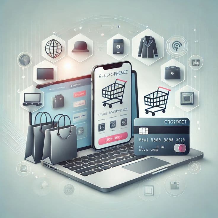 Illustration de campagne publicitaire et vente en ligne sur plusieurs plateformes